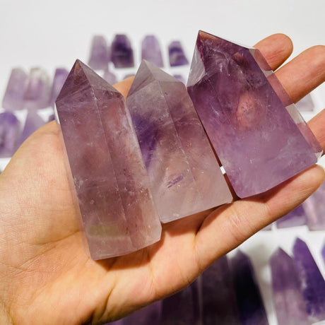 52 Pieces Fat Light Purple Lavender Amethyst Points -Wholesale Crystals