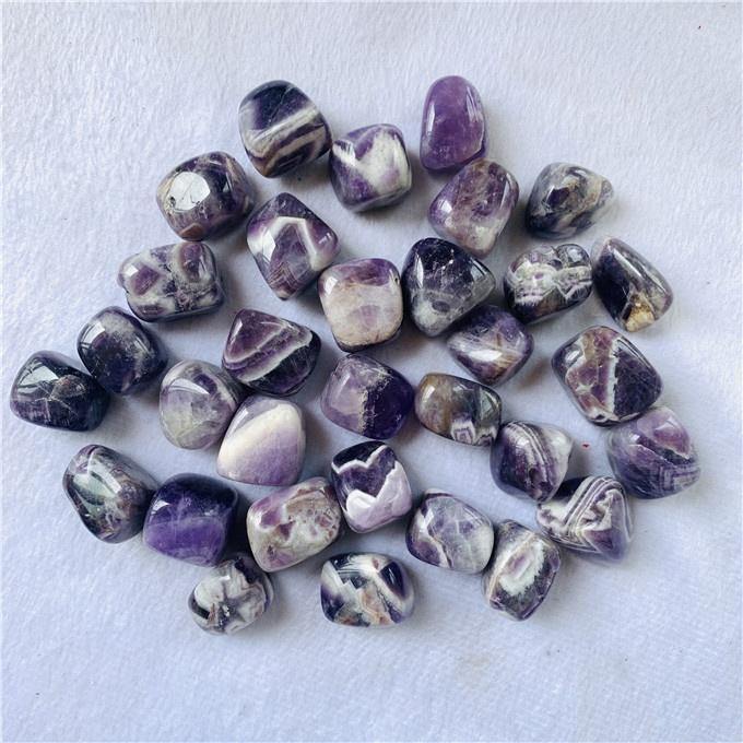 polished amethyst chevron tumbled stones -Wholesale Crystals