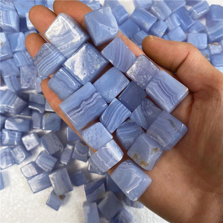 Blue Lace Agate Cube Tumbled -Wholesale Crystals