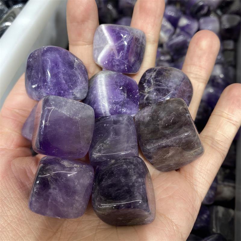 amethyst chevron cube tumbled -Wholesale Crystals