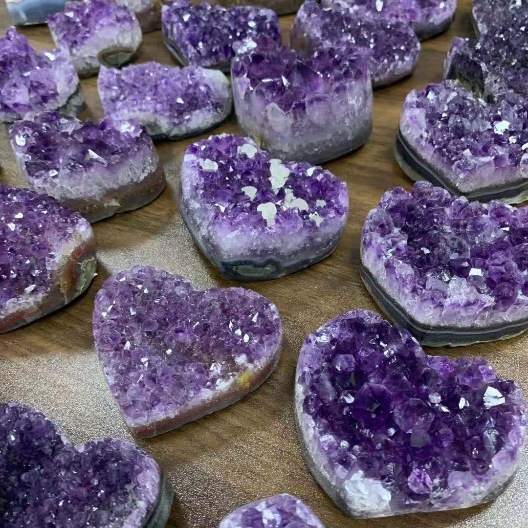 amethyst quartz heart stone -Wholesale Crystals