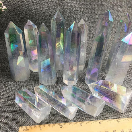 Aura clear quartz point -Wholesale Crystals