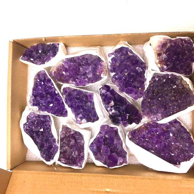 Dark purple amethyst cluster with box -Wholesale Crystals