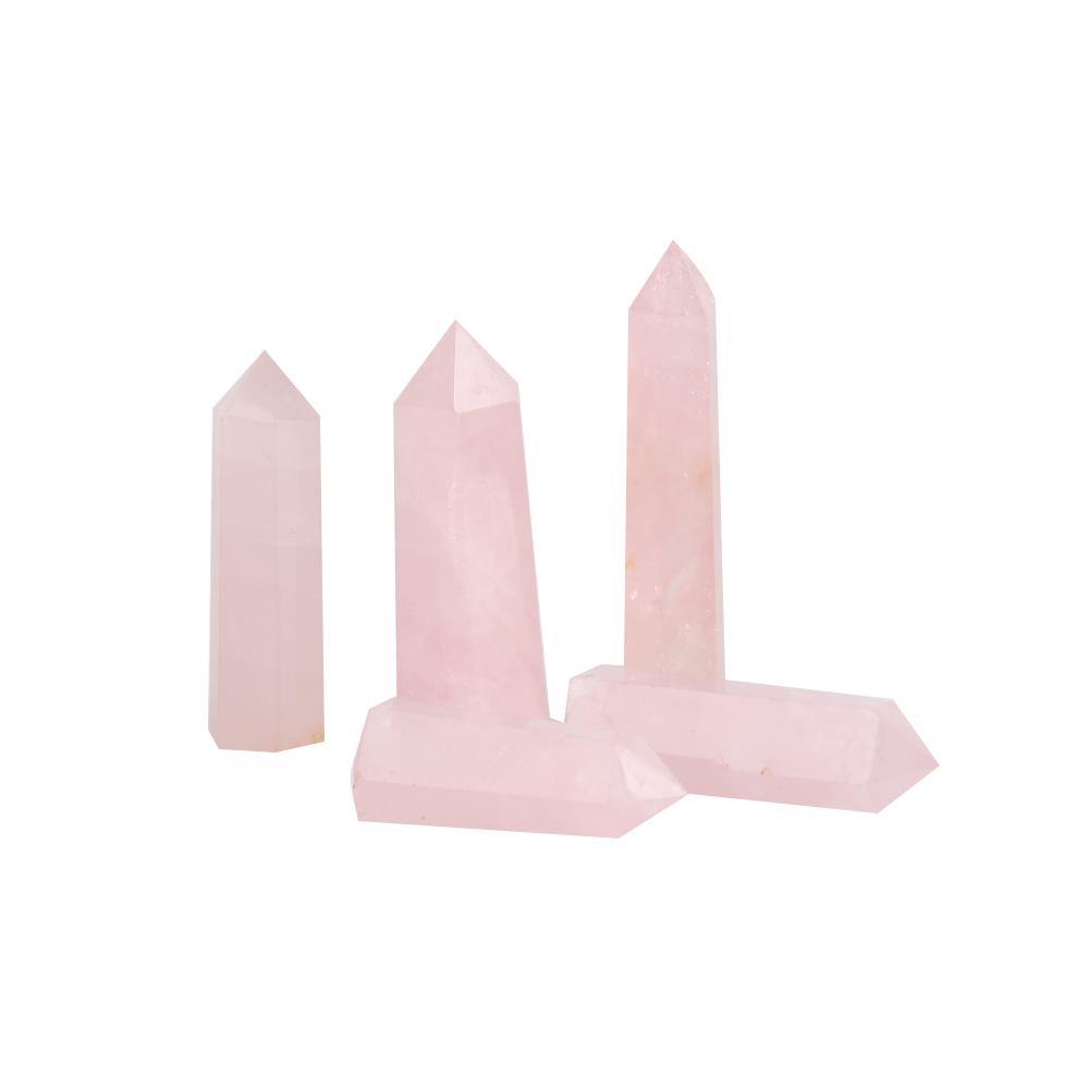 Brazil rose quartz point 2-3.5in(5-9cm) -Wholesale Crystals