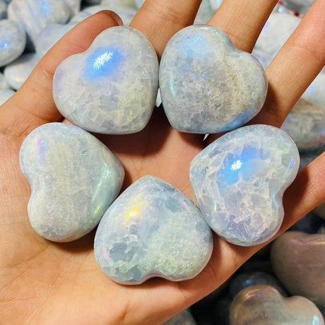 Aura Blue Calcite Stone Heart Wholesale -Wholesale Crystals