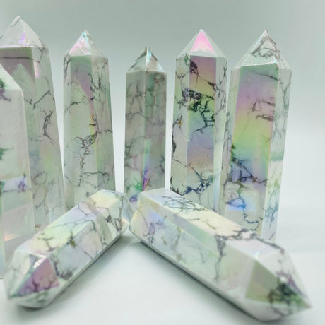 Aura Howlite Point Tower Wholesale -Wholesale Crystals