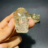 2 Pieces High Quality Golden Rutile Pi Xiu Carving -Wholesale Crystals