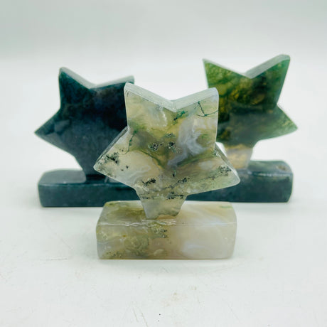 Moss Agate Stand Star&Moon Wholesale -Wholesale Crystals