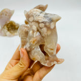 5 Pieces Sakura Flower Agate Geode Dolphin Carving -Wholesale Crystals