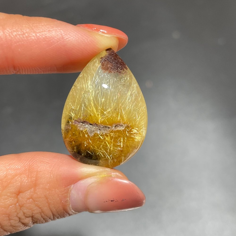 Beautiful Golden Rutile Mixed Green Garden Quartz Teardrop Pendant -Wholesale Crystals