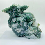 Beautiful Large Moss Agate Bird Skull Carving -Wholesale Crystals