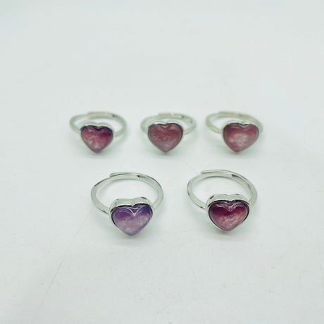 Beautiful Lepidolite Heart Shape Ring Crystal Wholesale -Wholesale Crystals