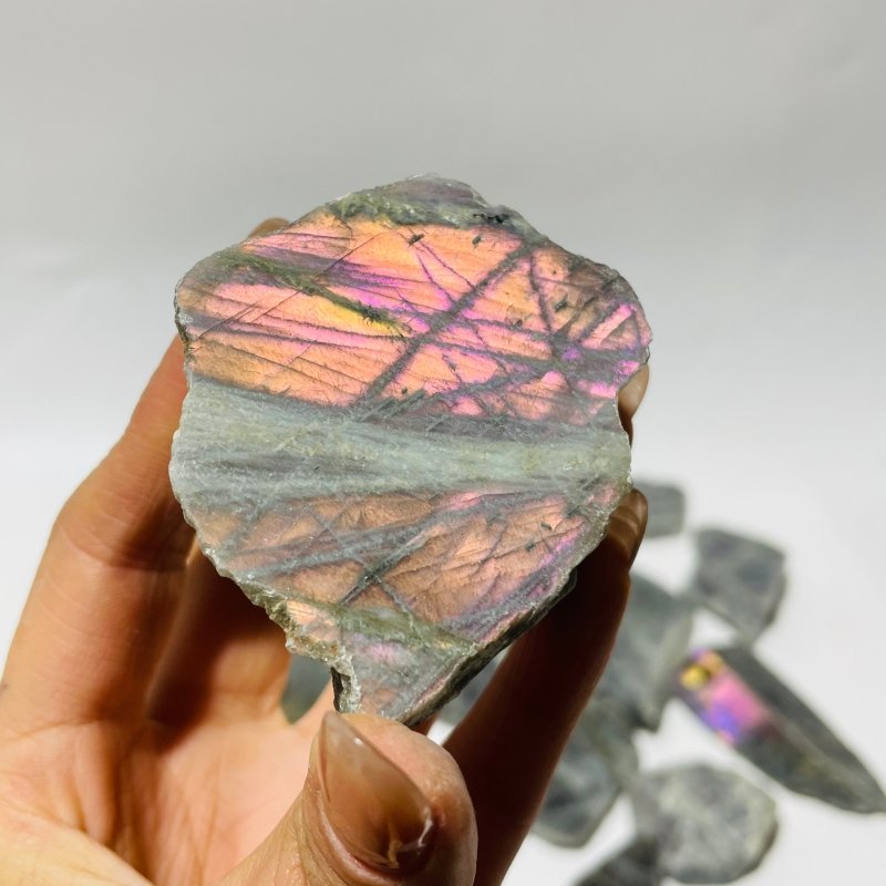 Beautiful Purple Labradorite Slab Backside Rough Wholesale - Wholesale Crystals