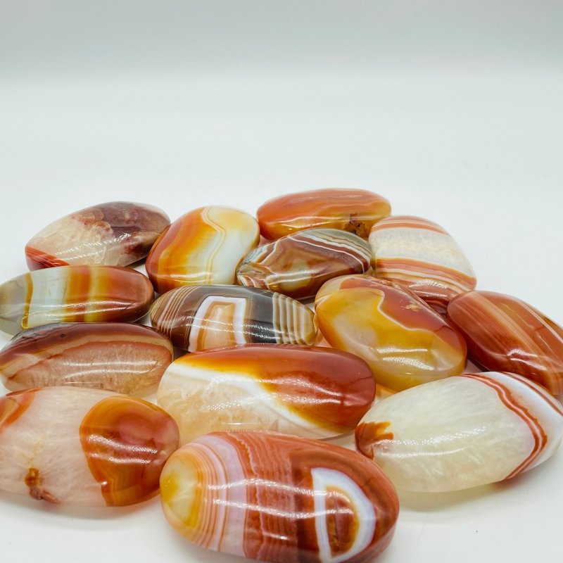 Beautiful Stripe Carnelian Mixed Quartz Palm Wholesale -Wholesale Crystals