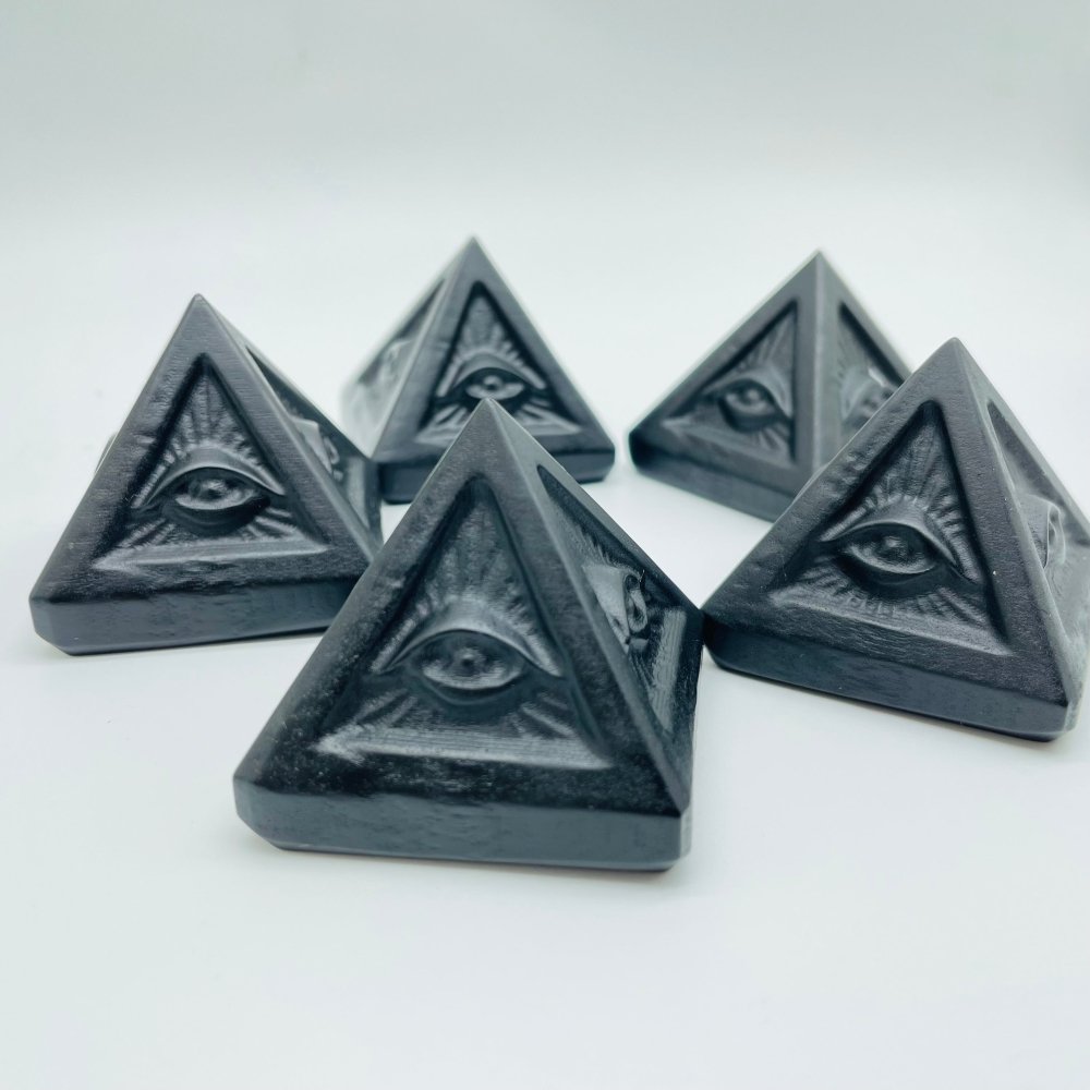 Black Obsidian Devil's Eye Pyramid Carving Wholesale -Wholesale Crystals