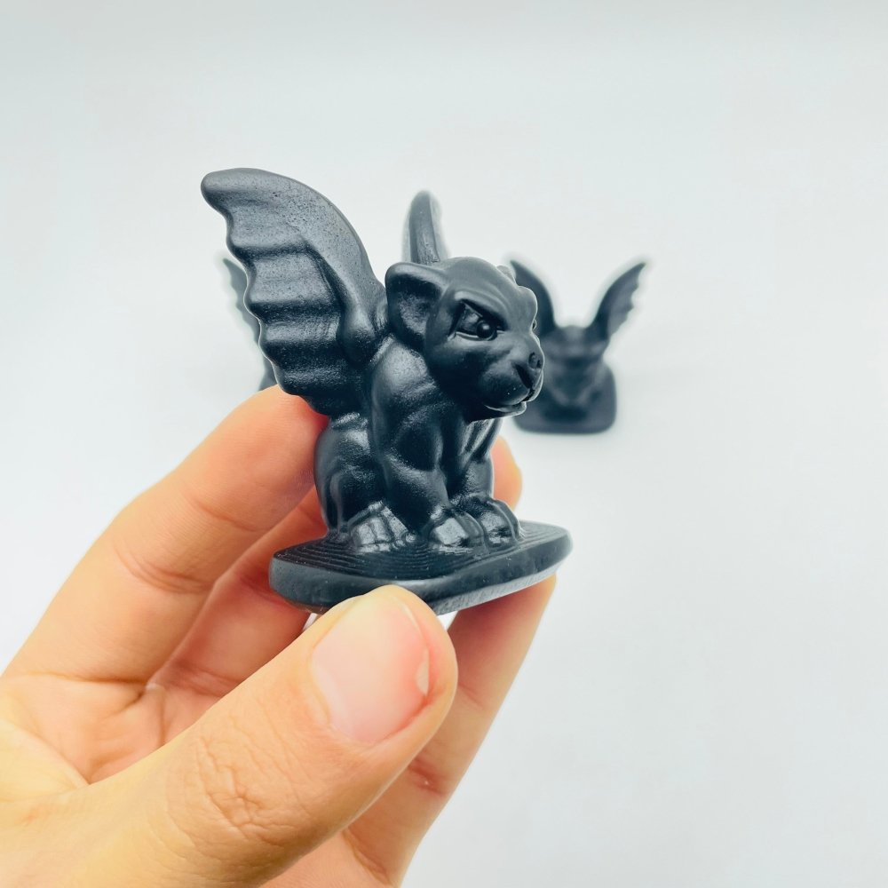 Black Obsidian Gargoyle Winged Carving Animal Wholesale -Wholesale Crystals