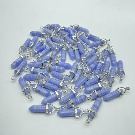 Blue Lace Agate Double Point Pendant Wholesale -Wholesale Crystals
