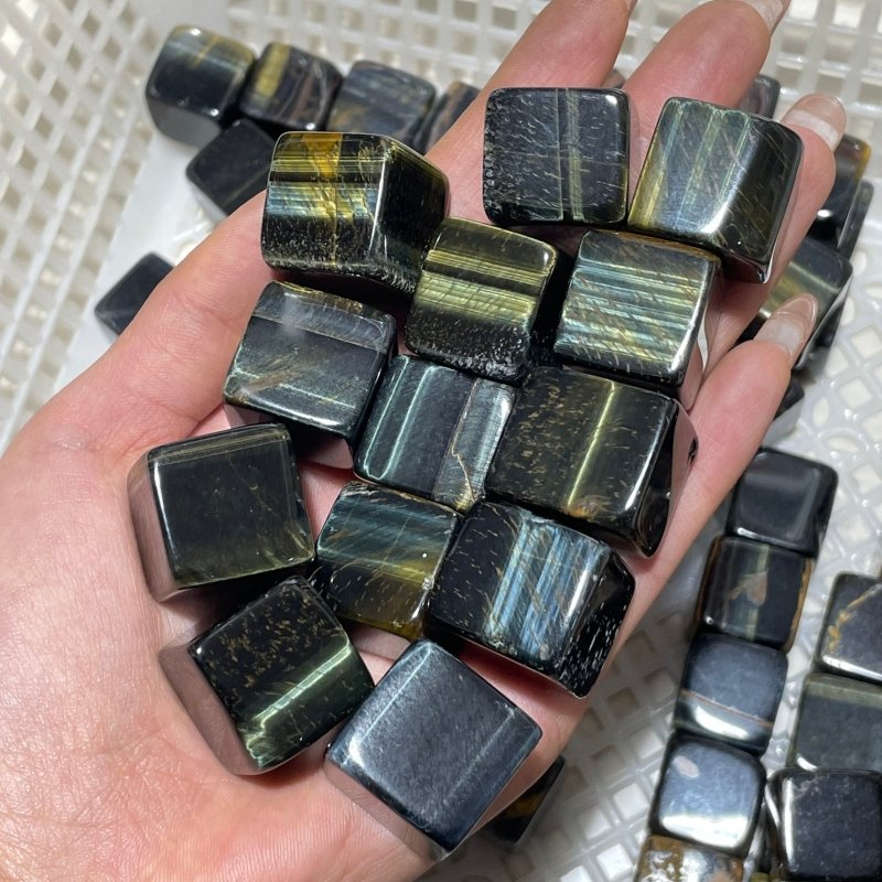 Blue Mixed Yellow Tiger Eye Cube Tumbled Wholesale -Wholesale Crystals