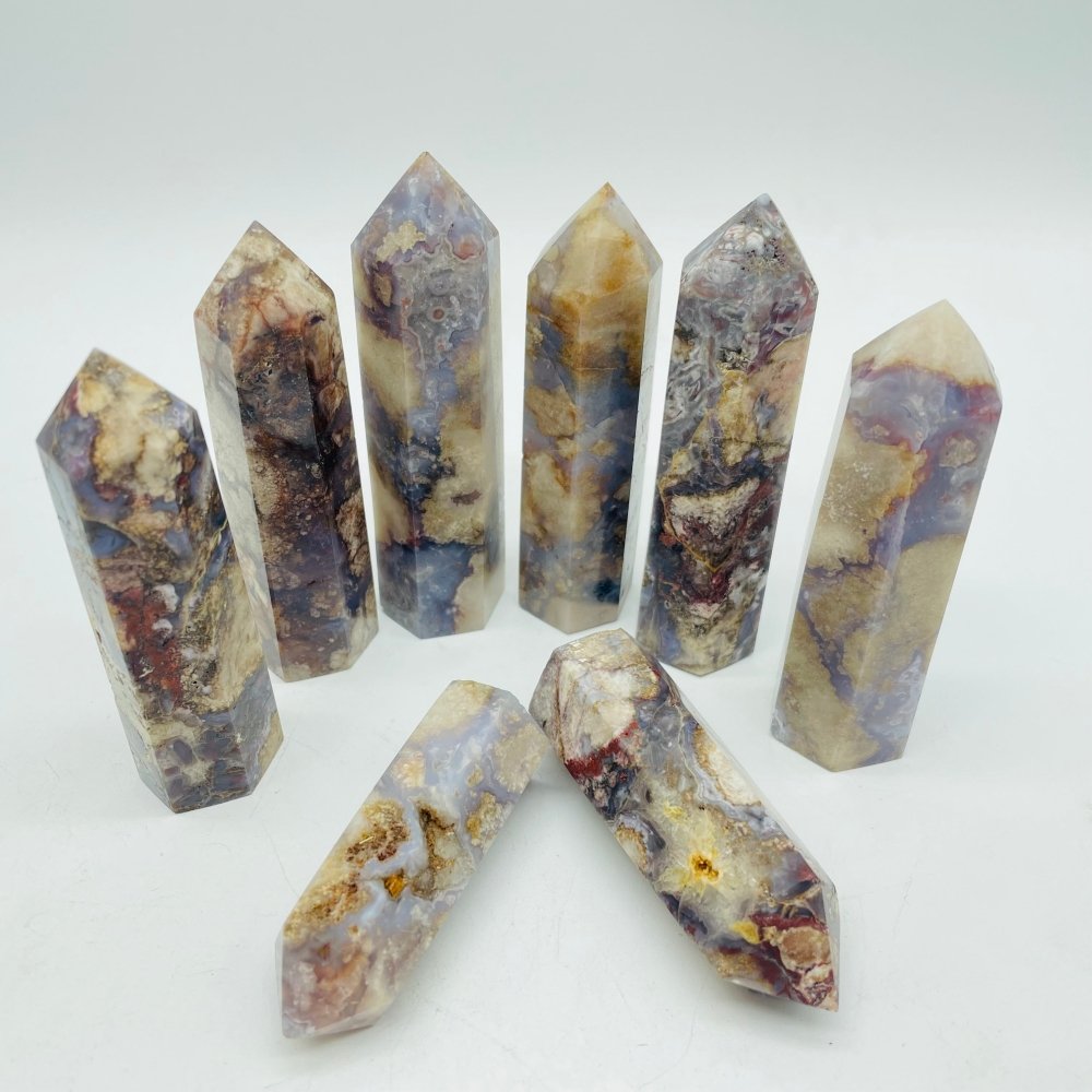 Blue Sakura Flower Agate Tower Point Crystal Wholesale -Wholesale Crystals