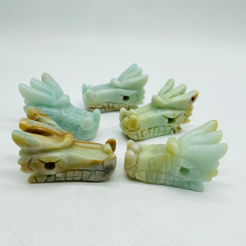 Caribbean Calcite & Rose Quartz Dragon Head Carving Wholesale -Wholesale Crystals