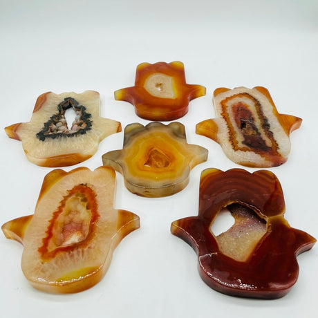 Carnelian Geode Hamsa Hand Carving Crystal Wholesale -Wholesale Crystals