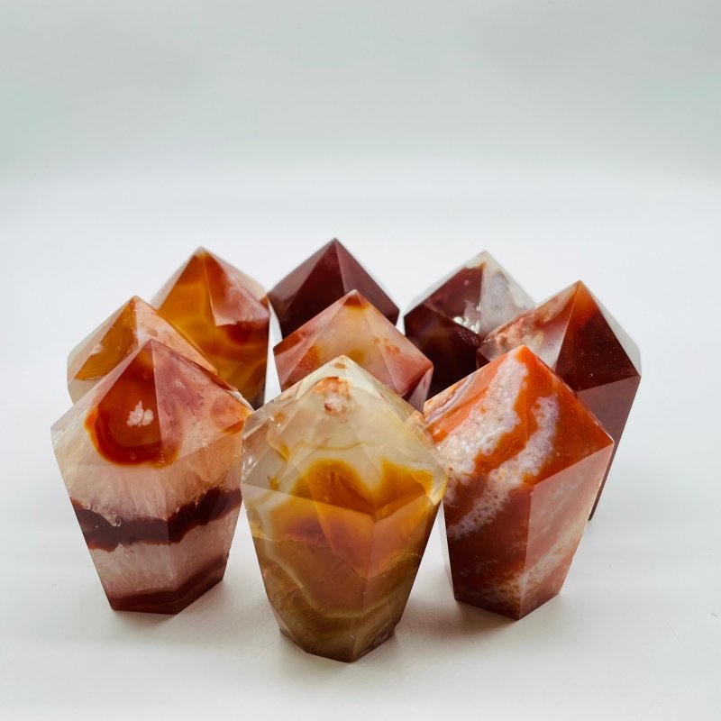 Carnelian Mixed Quartz CupCake Shape Tower Points Wholesale -Wholesale Crystals