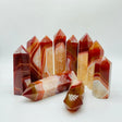 Carnelian Stripe Agate Mixed Clear Quartz Points Wholesale -Wholesale Crystals