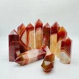Carnelian Stripe Agate Mixed Clear Quartz Points Wholesale -Wholesale Crystals