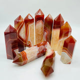 Carnelian Stripe Agate Mixed Clear Quartz Points Wholesale -Wholesale Crystals