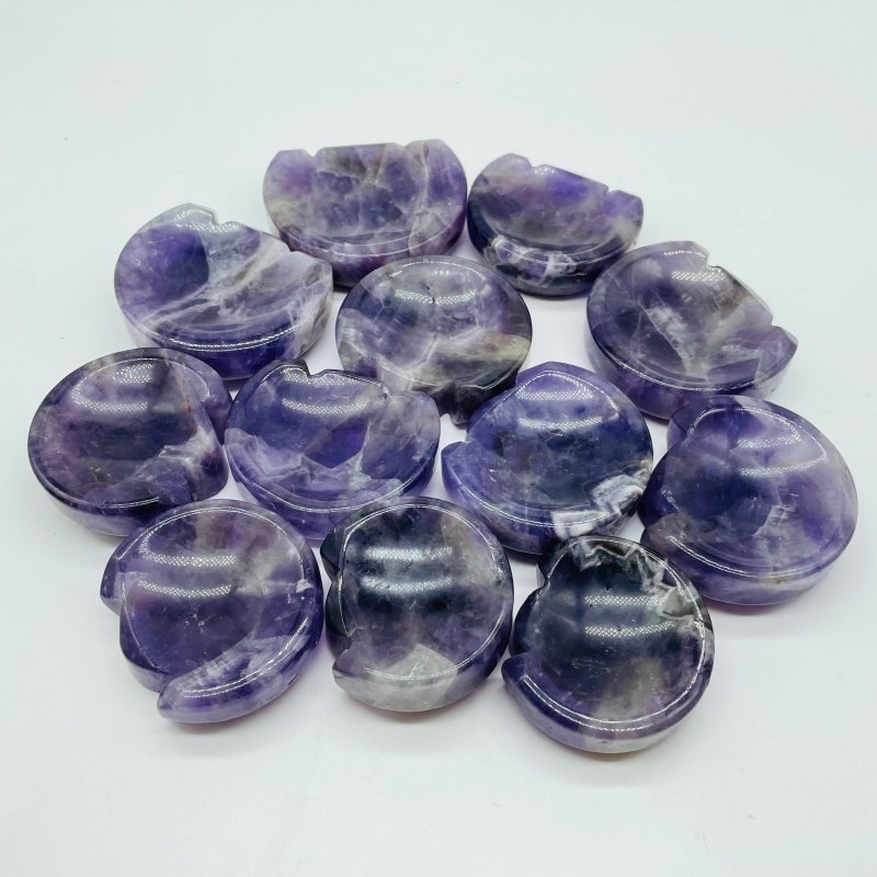 Cat Head Shape Chevron Amethyst Shallow Bowl Wholesale -Wholesale Crystals