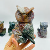 4 Pieces High Quality Ocean Jasper Owl Carving -Wholesale Crystals