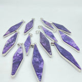 Charoite Rhombus Shape Pendant Wholesale -Wholesale Crystals