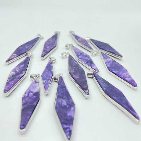 Charoite Rhombus Shape Pendant Wholesale -Wholesale Crystals