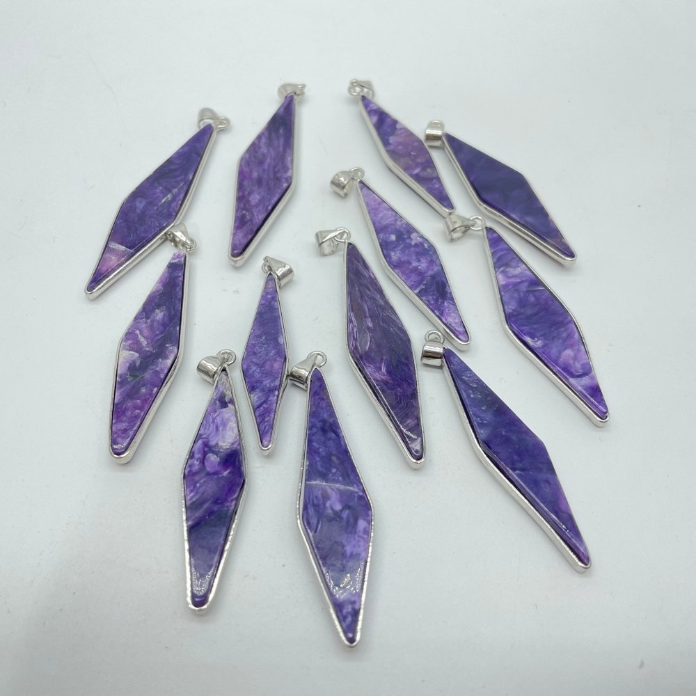 Charoite Rhombus Shape Pendant Wholesale -Wholesale Crystals