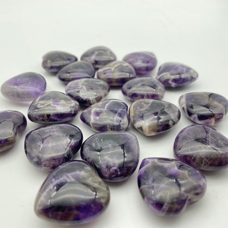 Chevron Amethyst Heart 1.2in(3cm) Wholesale -Wholesale Crystals