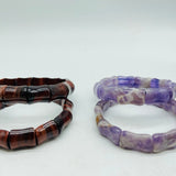Chevron Amethyst & Red Tiger Eye Bracelet Crystal Wholesale -Wholesale Crystals