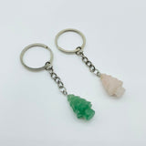 Christmas Tree Keychain Wholesale Rose Quartz Green Aventurine - Wholesale Crystals