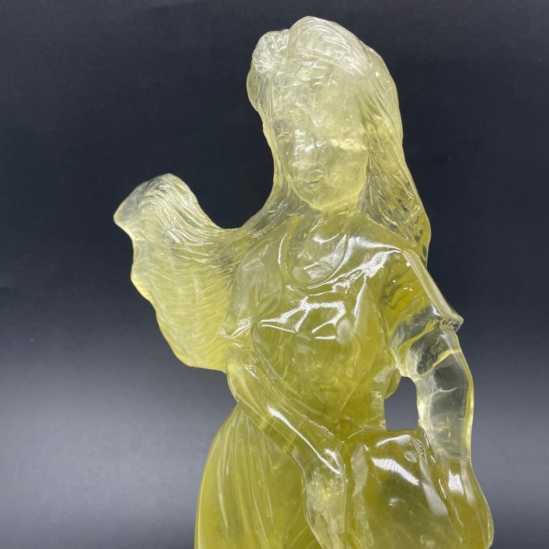 Citrine Goddess Girl Watering Flowers Carving - Wholesale Crystals