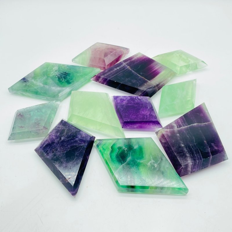 Colorful Fluorite Rhombus Shaped Carving Wholesale -Wholesale Crystals
