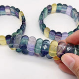 Colorful Rainbow Fluorite Elastic Bracelet Wholesale - Wholesale Crystals