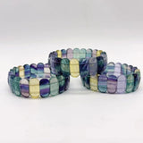 Colorful Rainbow Fluorite Elastic Bracelet Wholesale - Wholesale Crystals
