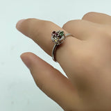Colorful Tourmaline Gemstone Rotatable Sterling Silver Ring Wholesale -Wholesale Crystals
