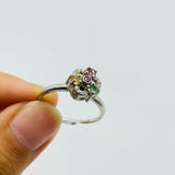 Colorful Tourmaline Gemstone Rotatable Sterling Silver Ring Wholesale -Wholesale Crystals