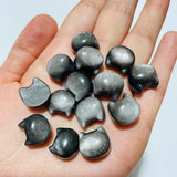 Mini Gold&Silver Sheen Obsidian Cat Head Shape Carving Wholesale -Wholesale Crystals