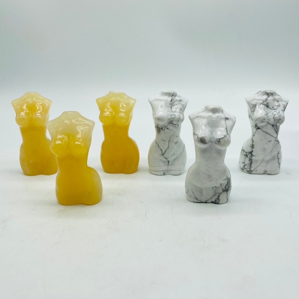 Goddess Carving Wholesale Howlite Yellow Calcite -Wholesale Crystals