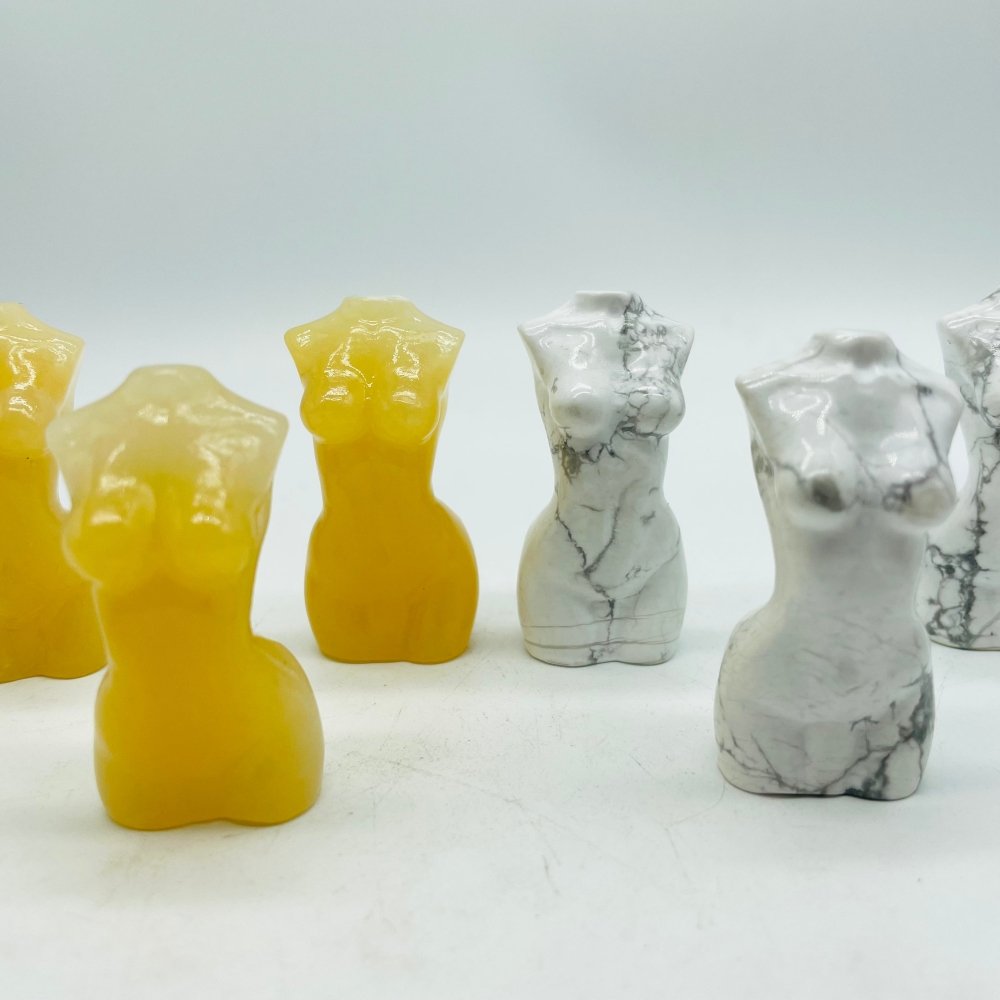 Goddess Carving Wholesale Howlite Yellow Calcite -Wholesale Crystals