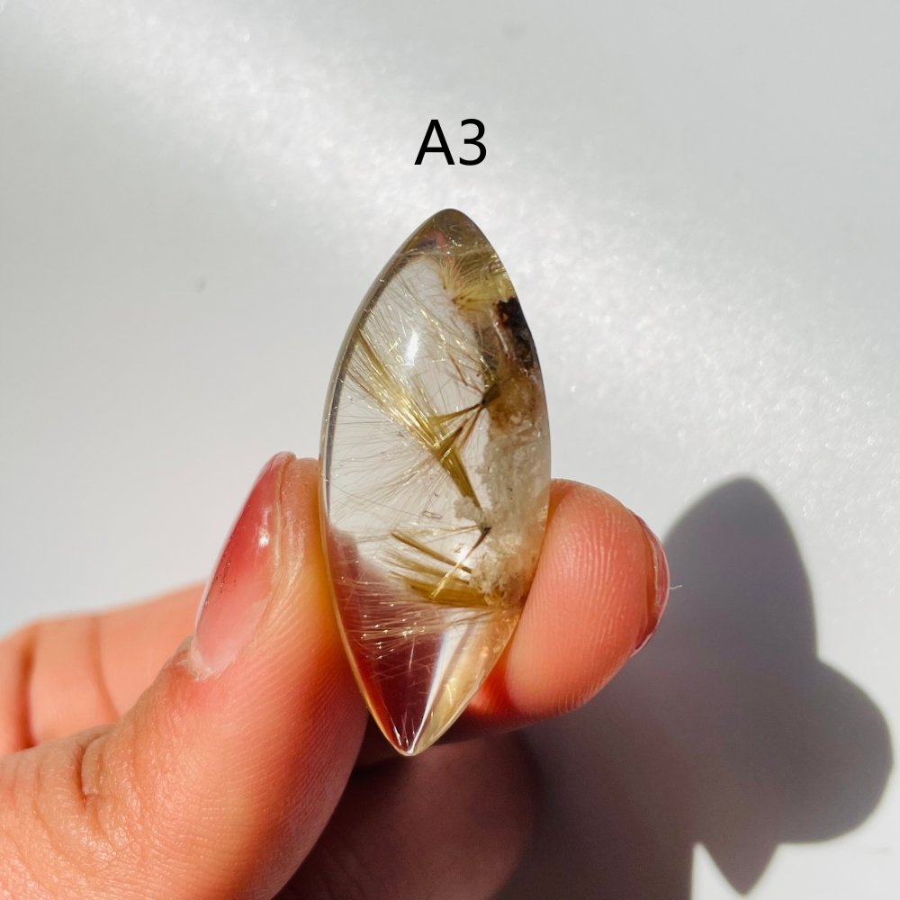 Gold Rutile Quartz Marquise Shape For Jewelry Making DIY Pendant -Wholesale Crystals