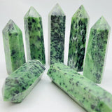 Grade-B Green Zoisite Quartz Point Tower Wholesale -Wholesale Crystals