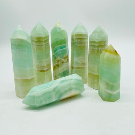 Green Calcite Tower Points Crystal Wholesale -Wholesale Crystals
