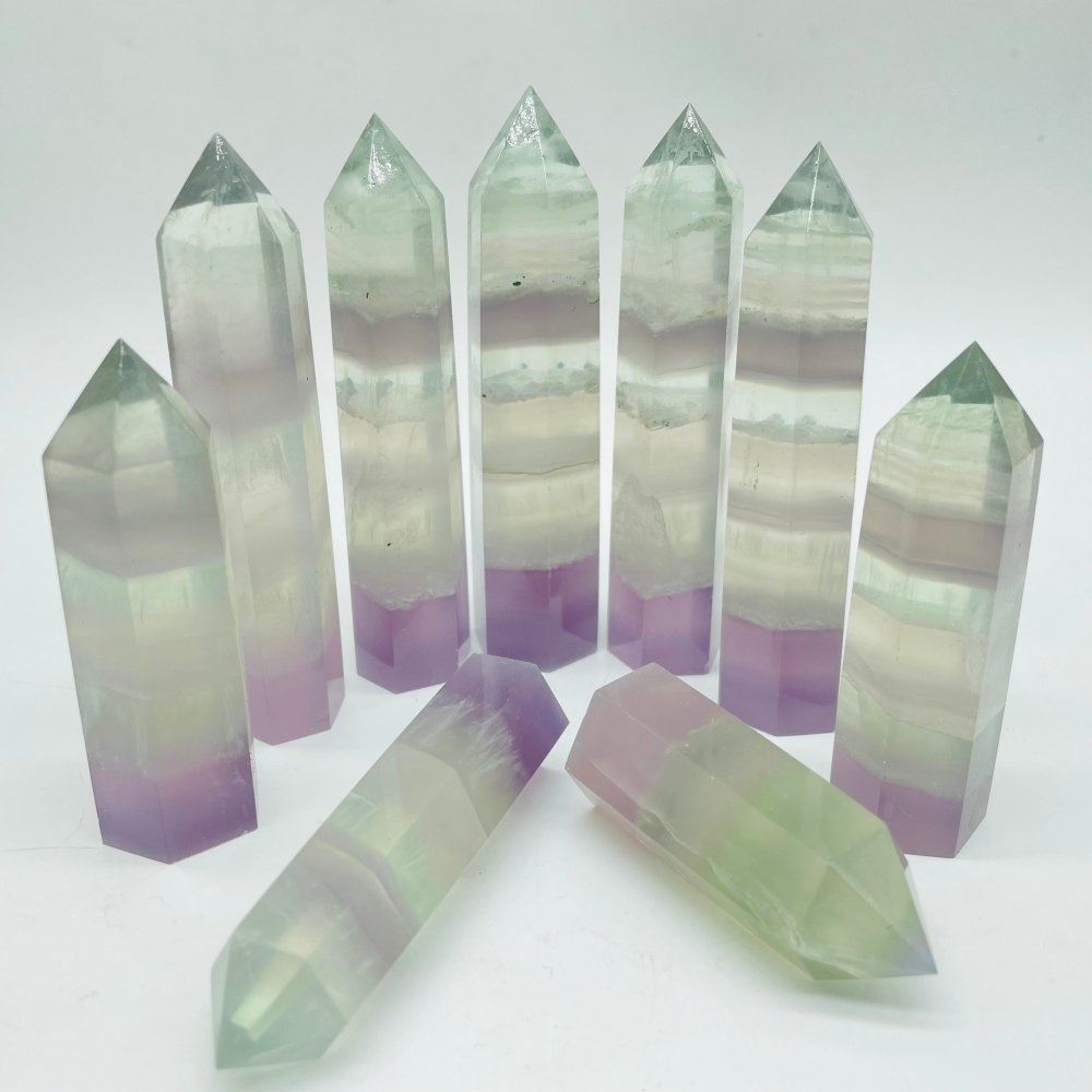 Green Purple Transparent Fluorite Tower Points Wholesale -Wholesale Crystals